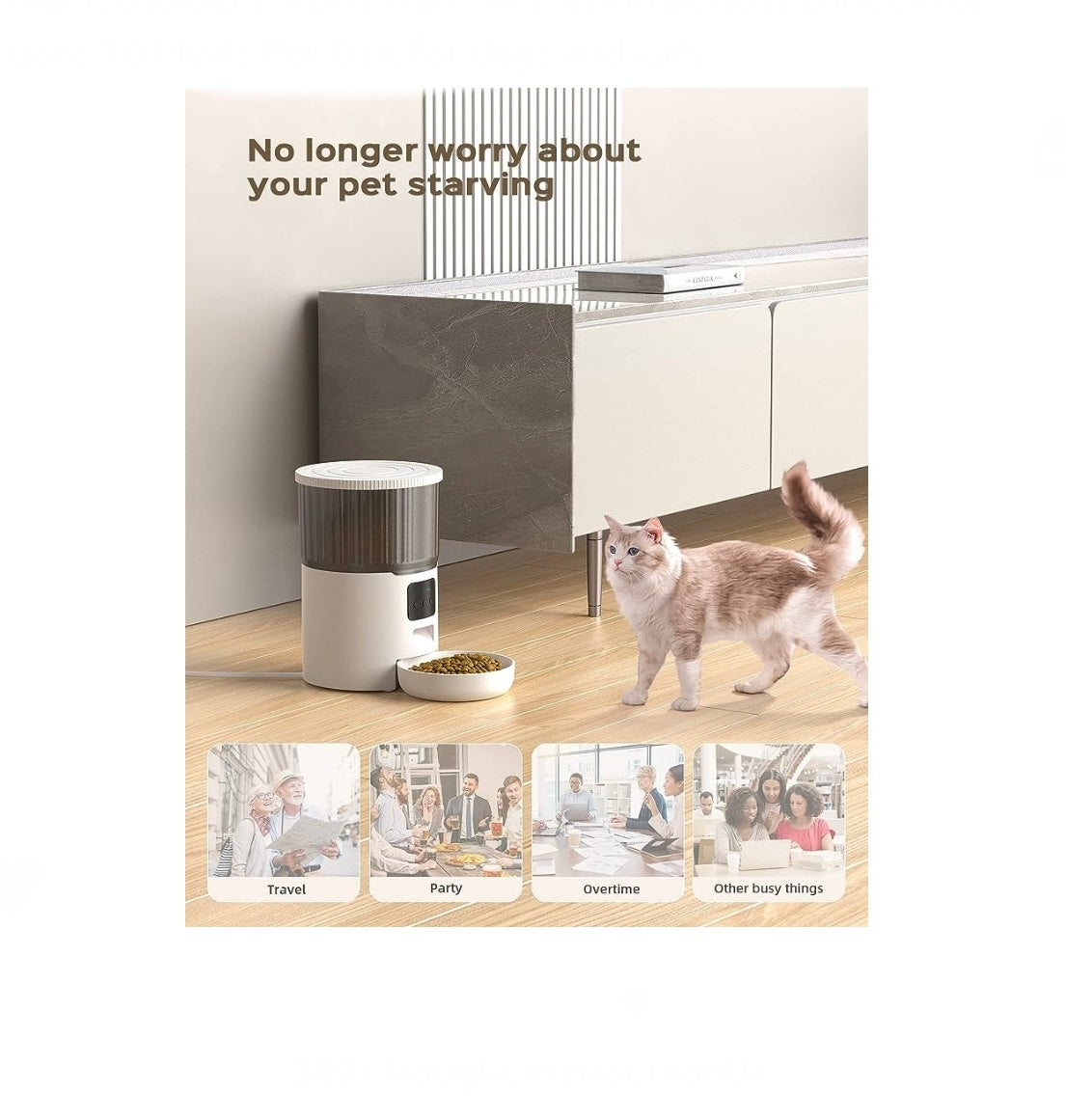 Automatic Pet Feeder, 4L Timed Food Dispenser with 10s Voice Recorder