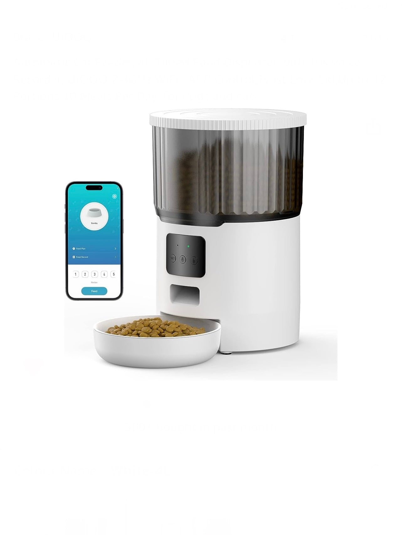 Automatic Pet Feeder, 4L Timed Food Dispenser with 10s Voice Recorder