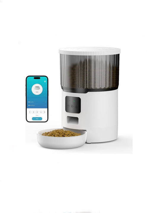 Automatic Pet Feeder, 4L Timed Food Dispenser with 10s Voice Recorder