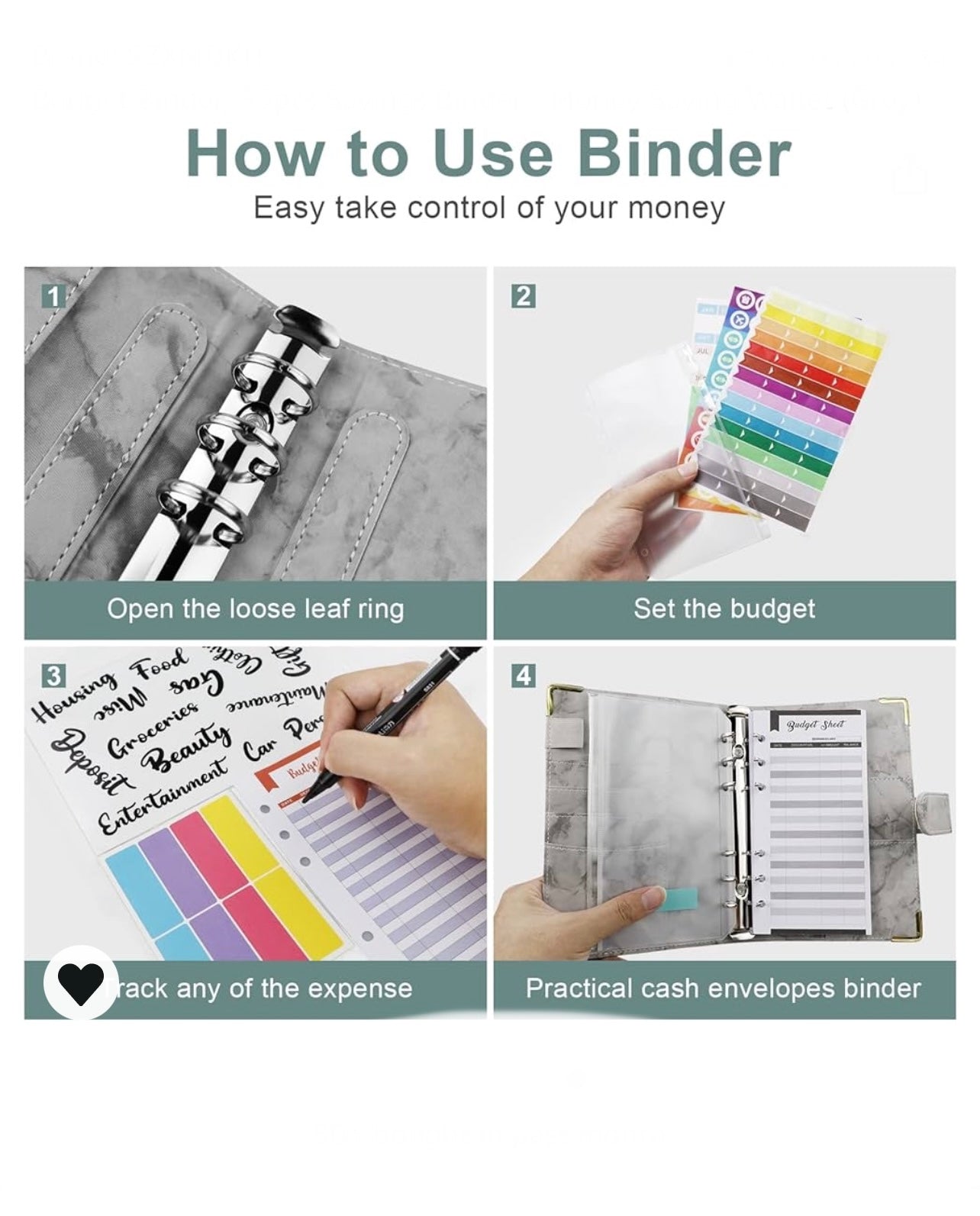 Budget Binder, 33pcs Savings Binder