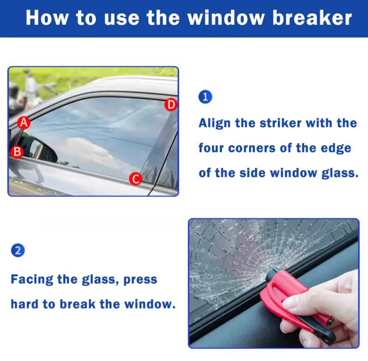 2 in 1 Car Safety Emergency Tool