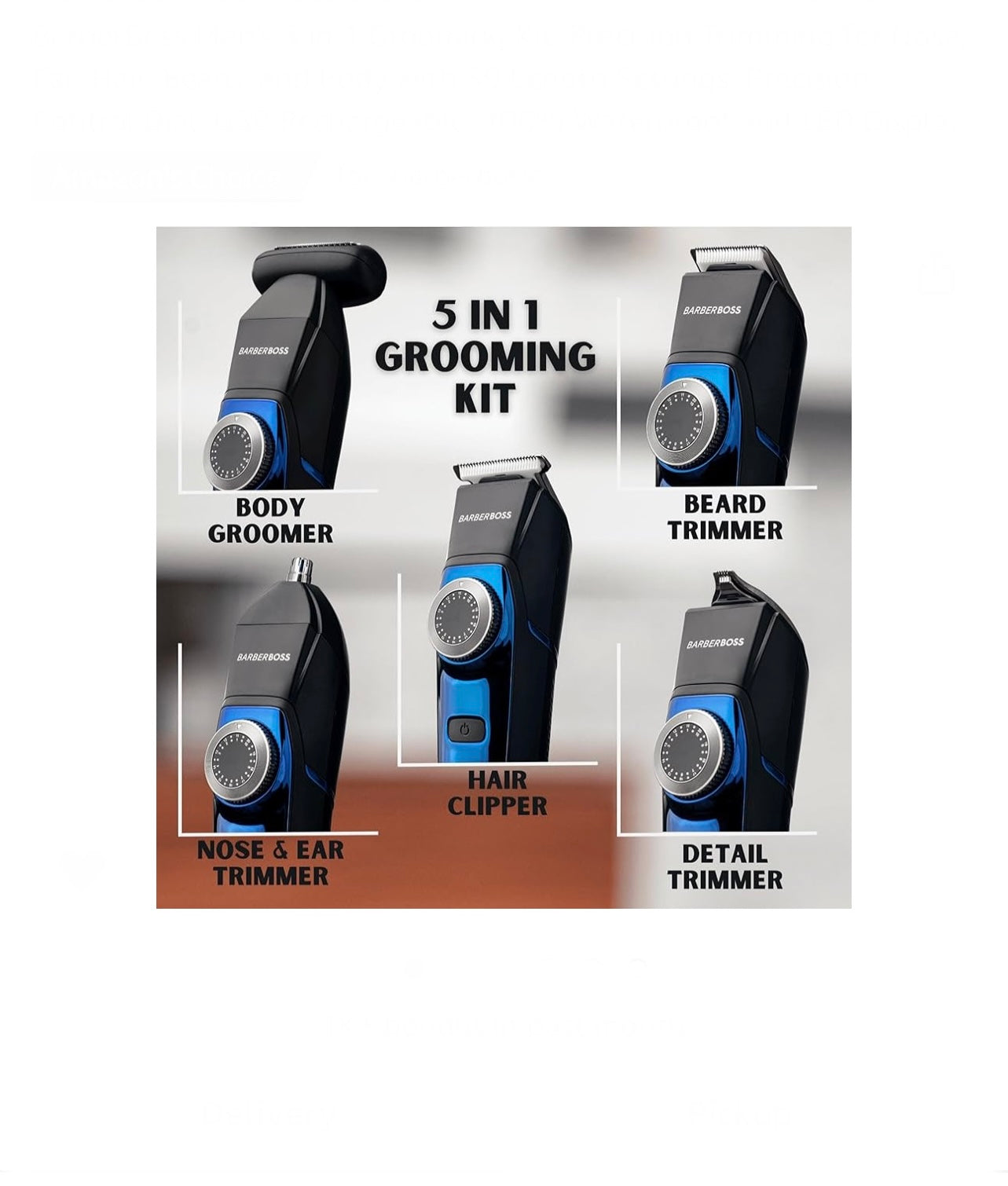 BarberBoss Men's 5 in 1 Grooming Kit